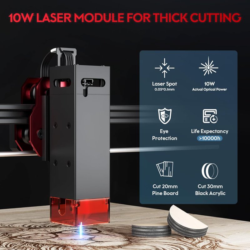 DIY Laser Engraving Machine Kit 48W with Rotary Roller for Acrylic Wood Metal