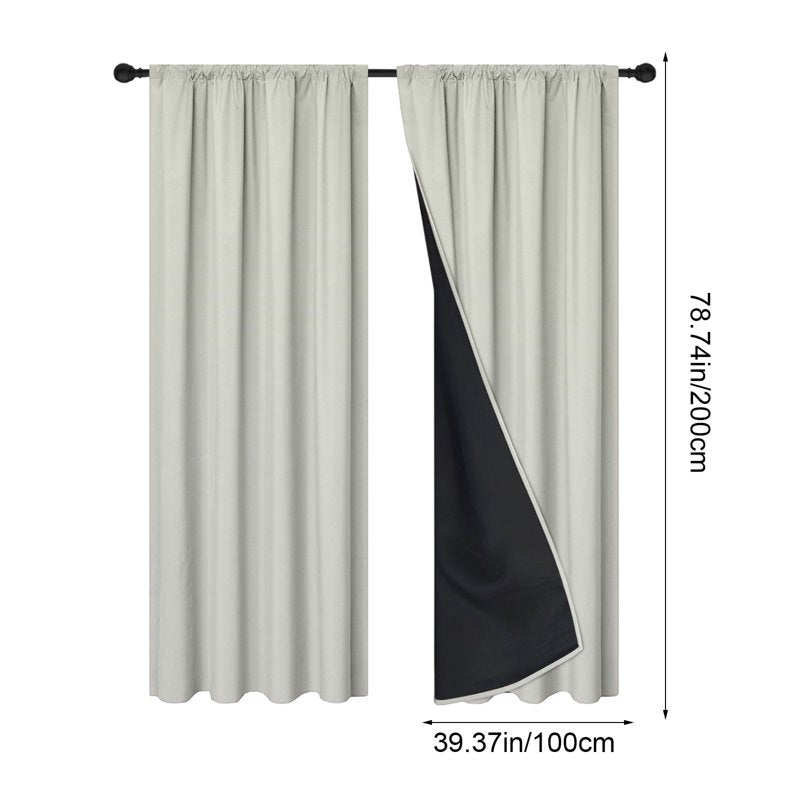 Blackout Curtains for Bedroom - Thermal Insulated, Light & Noise Blocking, Black Liner Backing, Multiple Colors