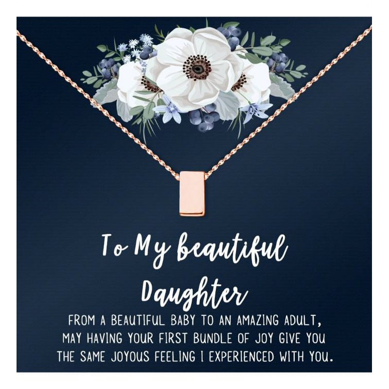 Mother & Daughter Cube Necklace Gift for Women - Rose Gold, Silver & Gold