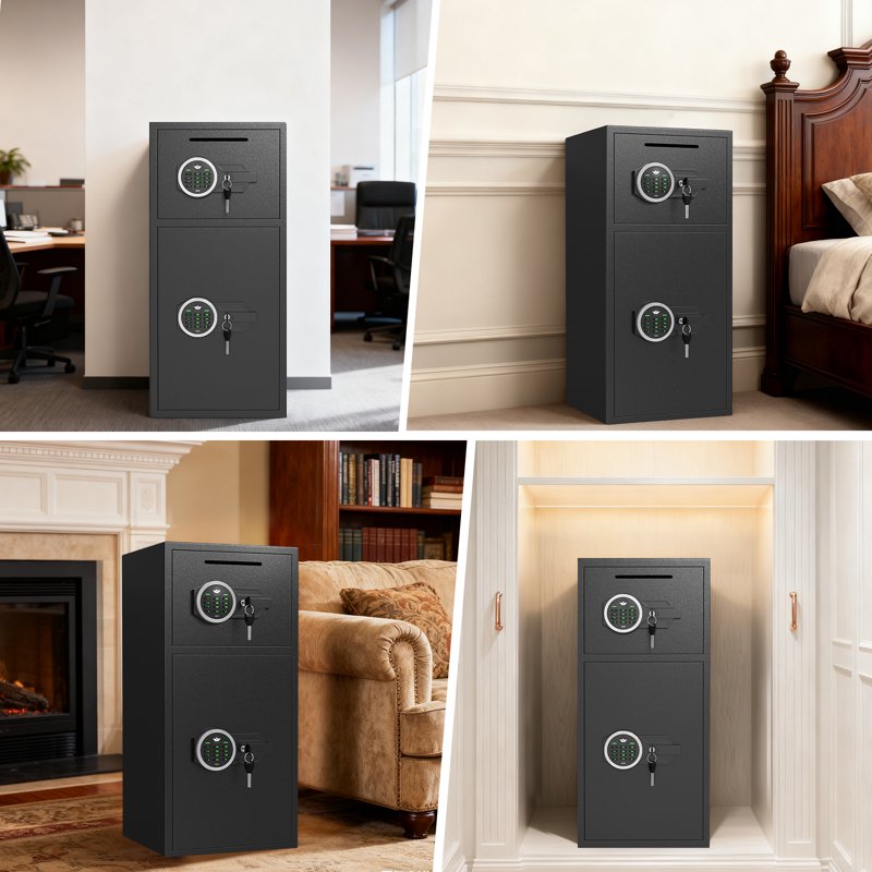 Heavy Duty Fireproof Safe Box 6.0 Cu Ft with Dual Alarm & Deposit Slot