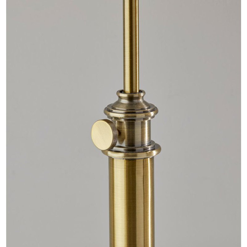 Adjustable Brass Table Lamp with Linen Shade - Modern Farmhouse Decor