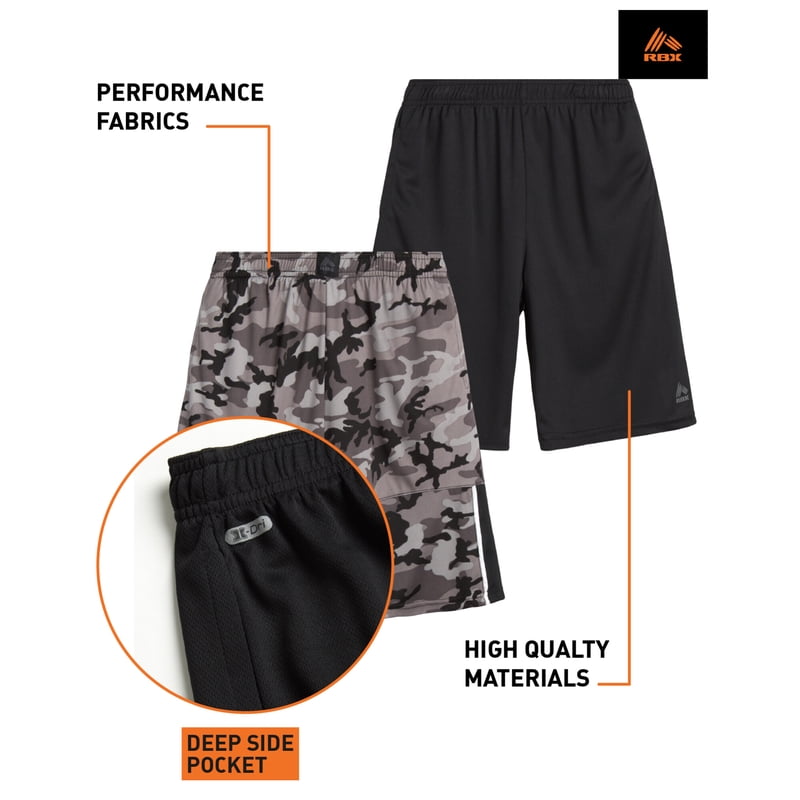 Kids Boys Athletic Shorts 2 Pack Breathable Mesh Basketball Shorts with Pockets