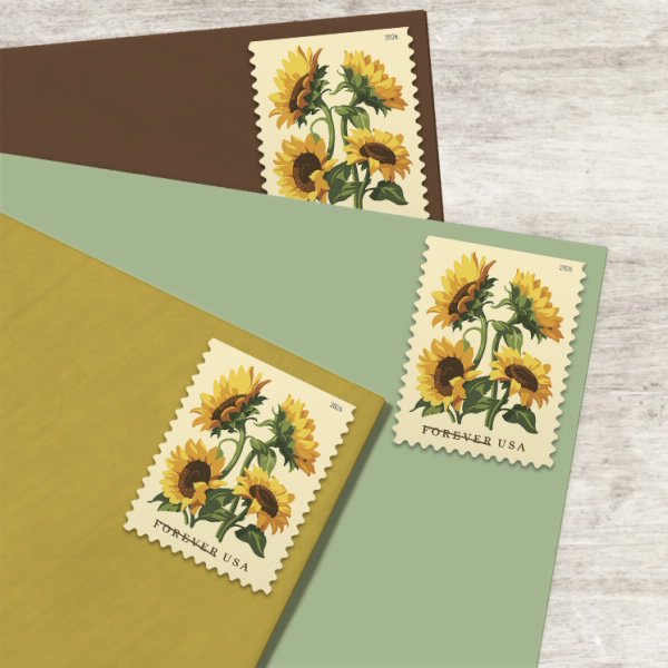 Sunflowers USPS Forever Postage Stamp Book of 20 - First Class Mail