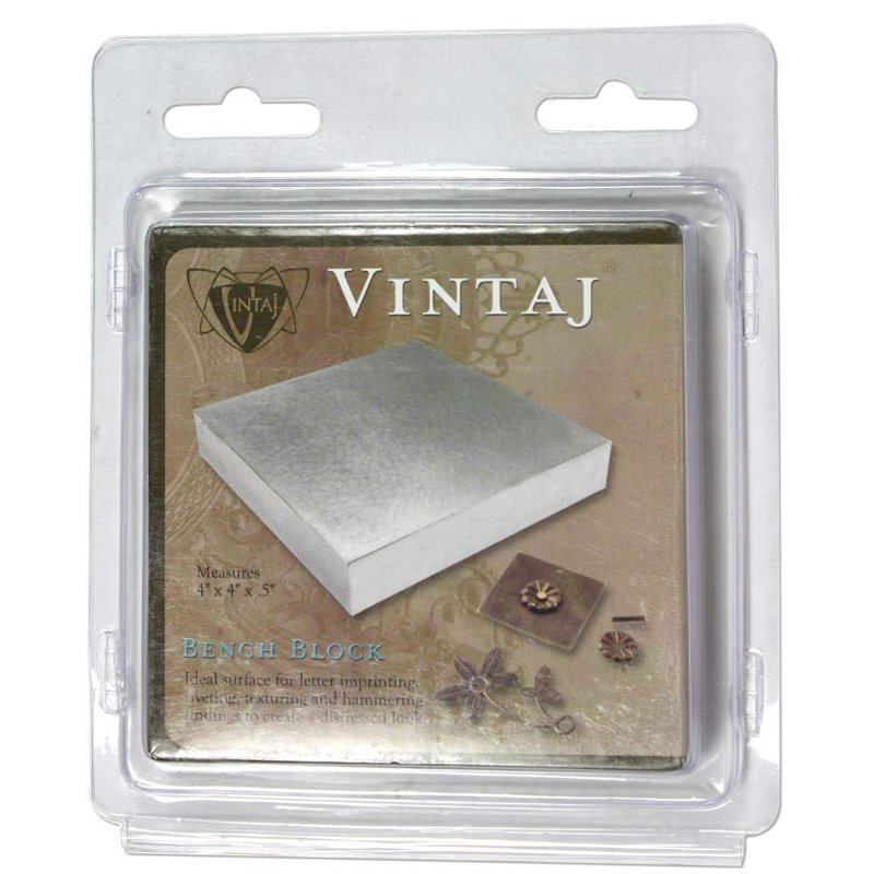 Jewelry Stamp Block - Solid Steel Anvil for Metalworking and Texturing - 4x4 Inches
