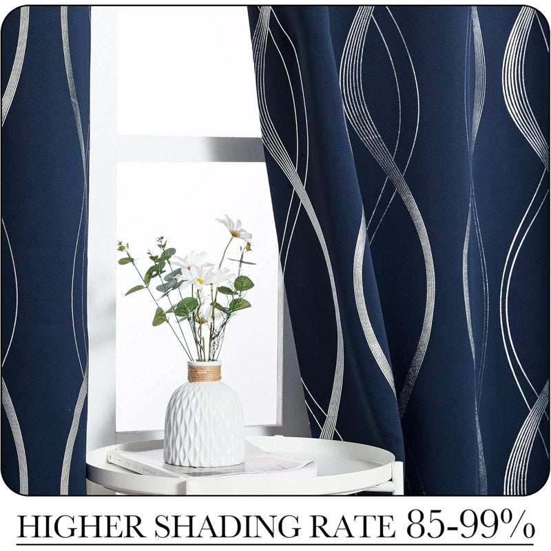 2pcs Blackout Curtains - Thickened Encrypted Fabric for Bedroom, Living Room, Winter & Summer Privacy - Blue