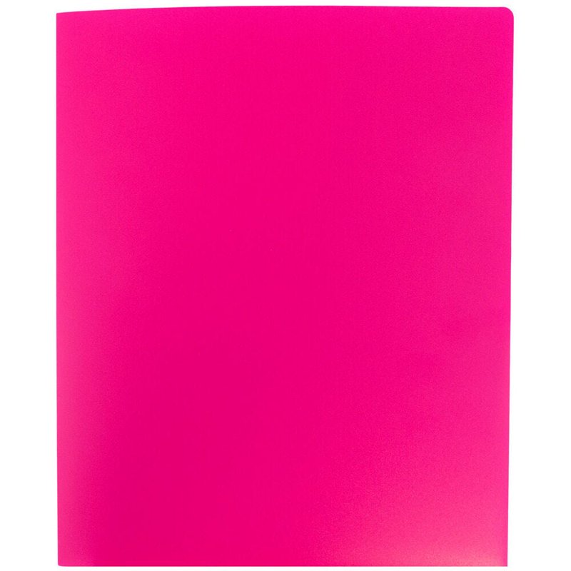 Heavy Duty Plastic Pocket Folders - Fuchsia Hot Pink, 3 Pack