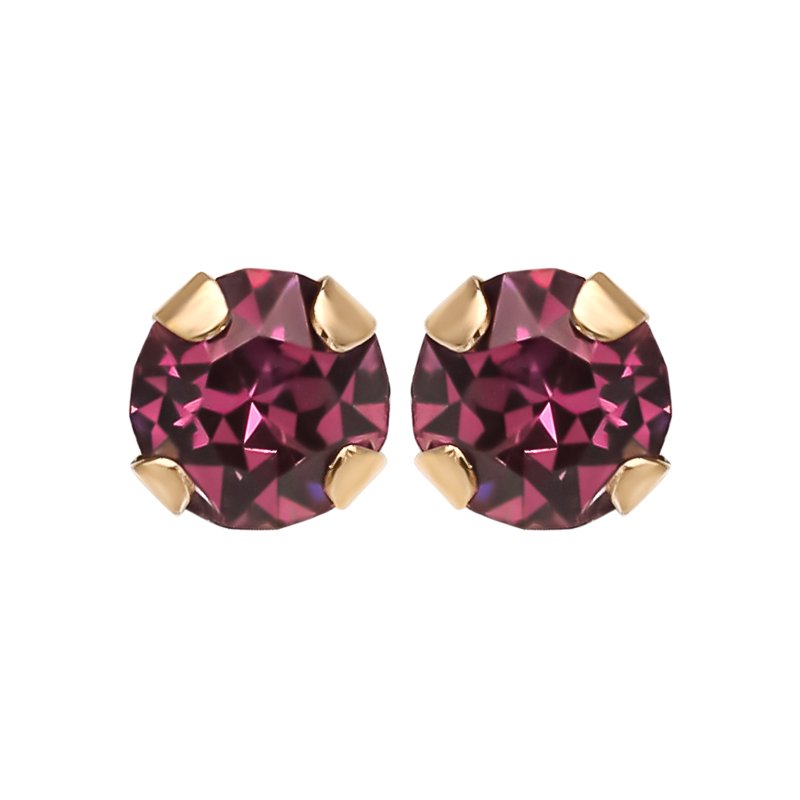 Girls/Tween 14K Yellow Gold Birthstone Stud Earrings - July Crystal
