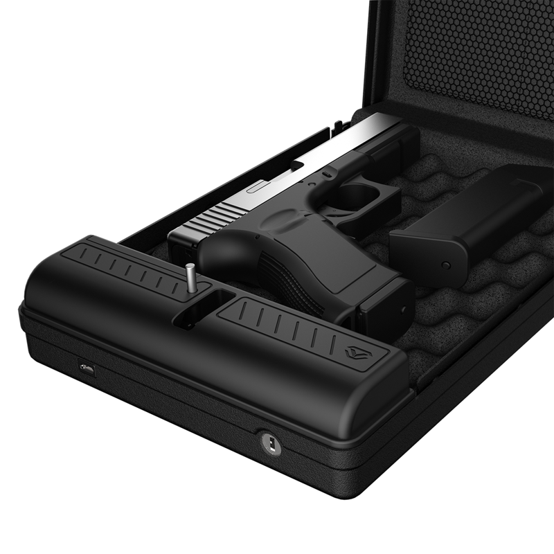 Biometric Compact Safe with Rugged Steel Construction, Backlit Keypad, Mountable, Anti-Theft
