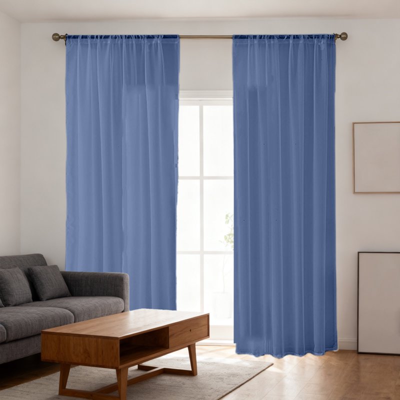 Lightweight Sheer Curtain for Living Room Room Divider - Solid Color, Washable
