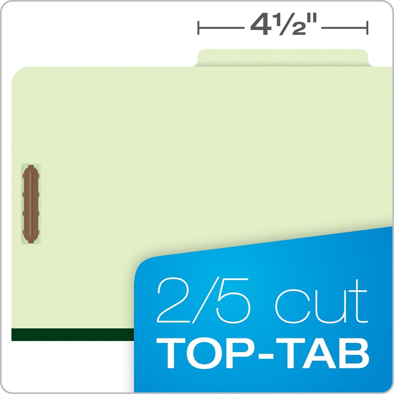 Legal Size Light Green Classification Folder with 2 Dividers & Expanding Spine