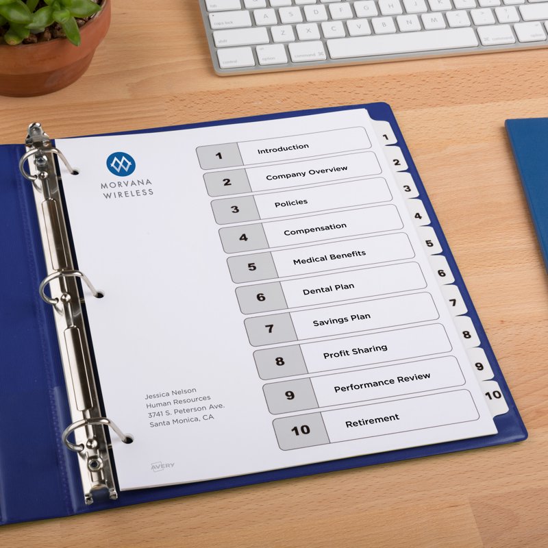 Binder Dividers with Tabs - Refillable Index Page, Reinforced Holes, Pack of 3 or 2 or Single