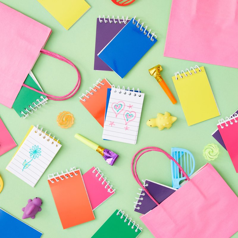 Mini Rainbow Notepad Set - 24 Pocket Journals for Kids, School, Party Favors
