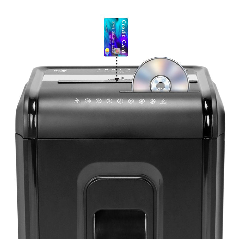 12-Sheet Crosscut Paper and Credit Card Shredder with Auto-Jam & 4-Gallon Bin