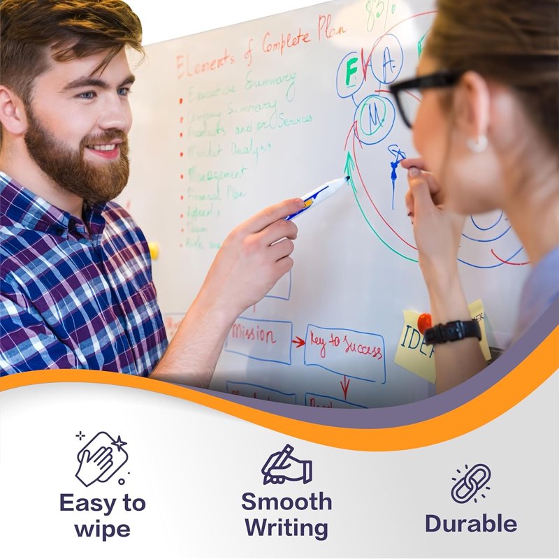 Magnetic Whiteboard Sticker, Removable Self-Adhesive Dry Erase Sheet for Office & Home