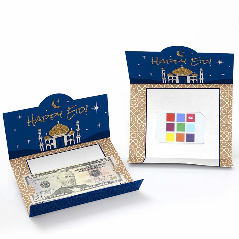Eid Mubarak Money & Gift Card Holders Set of 8 - Ramadan Party Supplies