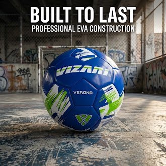 (3 Pack) Vizari Verona Soccer Ball - Sizes 3 4 5 - Durable TPS Shell, Reinforced Bladder - Indoor & Outdoor - Blue/White/Green