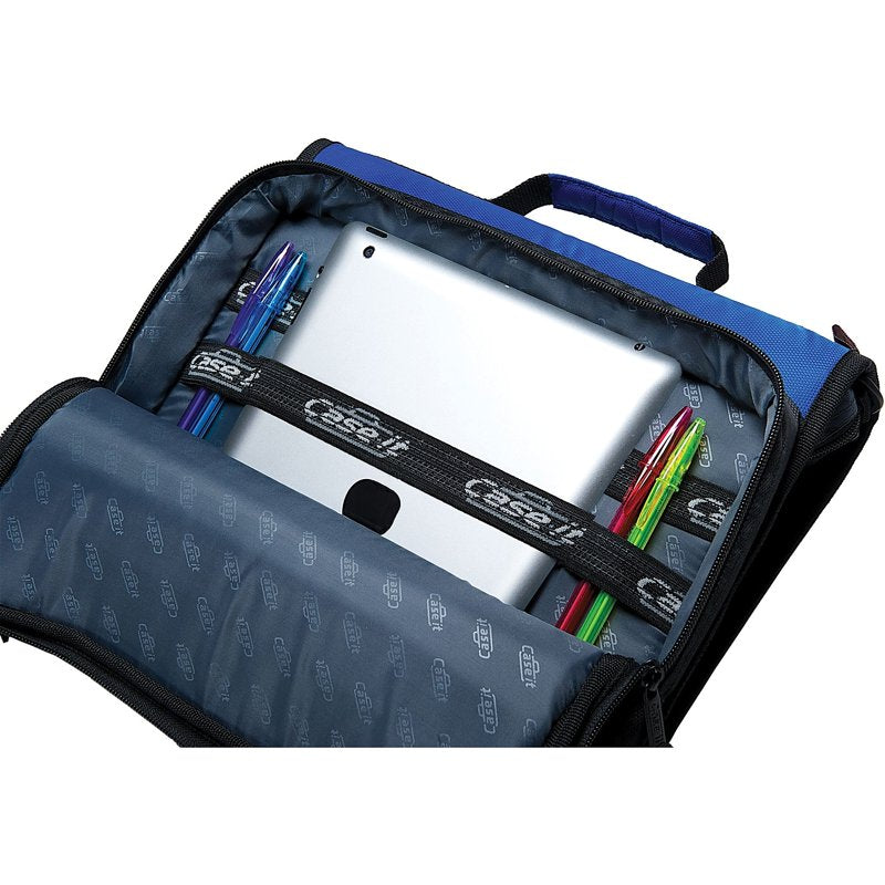 Universal 2-Inch Zipper Binder with 13-Inch Tablet Pouch - Blue