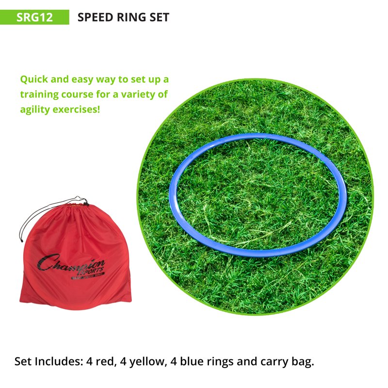 12-Pack 18" Multicolor Speed Rings for Agility Training