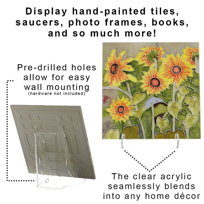 Heavy Duty Acrylic Display Stand for Plates, Frames, Tiles - 4.5 Inch