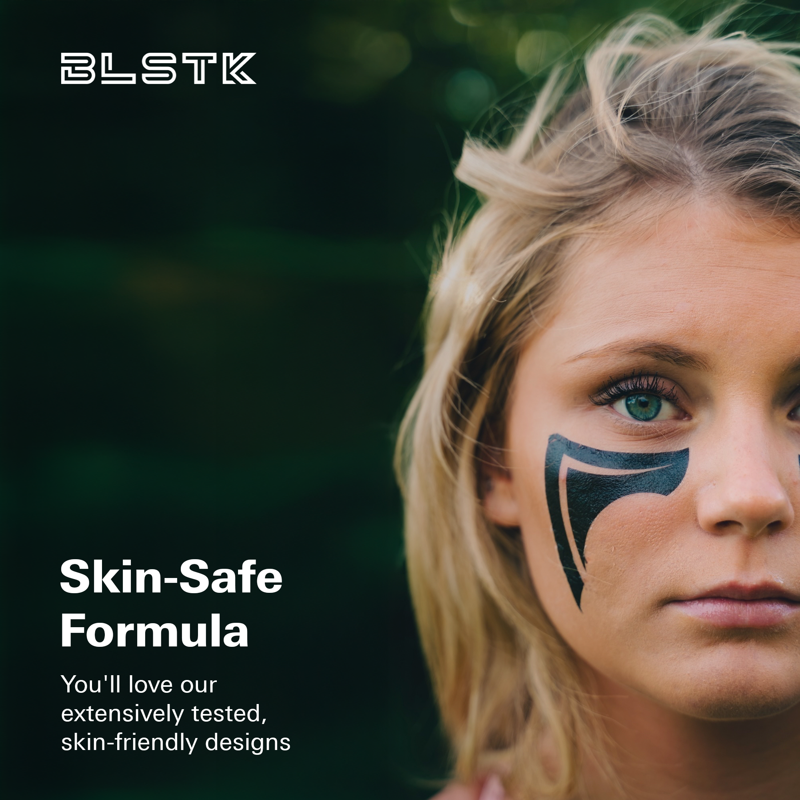 Temporary Eye Black Tattoos - Cross Design, Smudge-Resistant, Water-Apply
