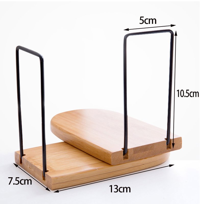 Natural Bamboo Bookend Set - Heavy Duty Anti Slip Office Shelf Holders