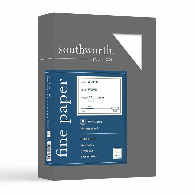 25% Cotton Business Paper 20 lbs 8.5 x 11 Legal Size 500 Sheets