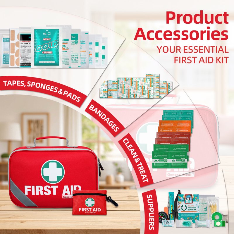 Comprehensive 258-Piece First Aid Kit with Mini Emergency Supplies for Travel Home Car