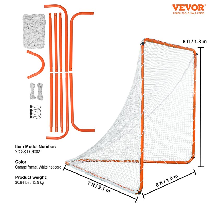 6x6 Portable Lacrosse Goal Net for Backyard Training & Practice