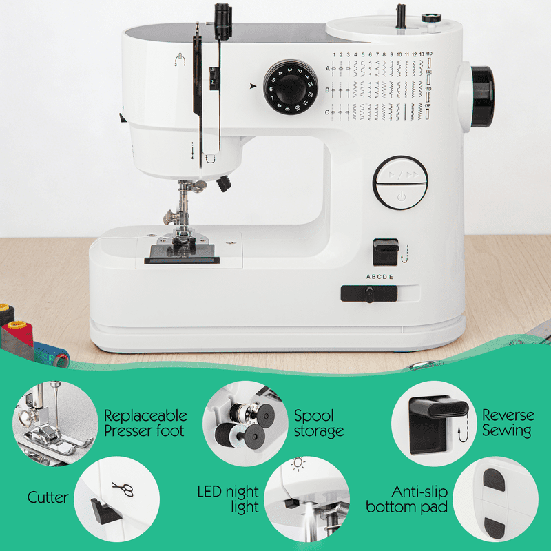 Portable Sewing Machine with 39 Stitches, Extension Table & Kits for Beginners