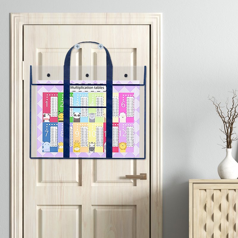 Large Art Portfolio Bag for Posters and Artwork - Durable PVC Organizer with Pocket