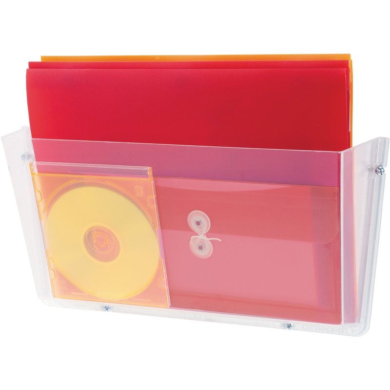 Unbreakable Wall File Organizer - Letter Size Clear Plastic Document Pocket