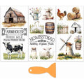 Farmhouse Rub-On Transfer Stickers for Furniture Crafts - 3 Sheets 6x12 Inches