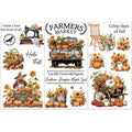 Pumpkin Transfer Stickers 3-Pack for Crafts & Furniture Fall Decor 6x12 Inches
