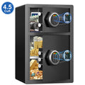 Digital Money Safe Box with Double Door & Adjustable Shelves, Home Security Safe