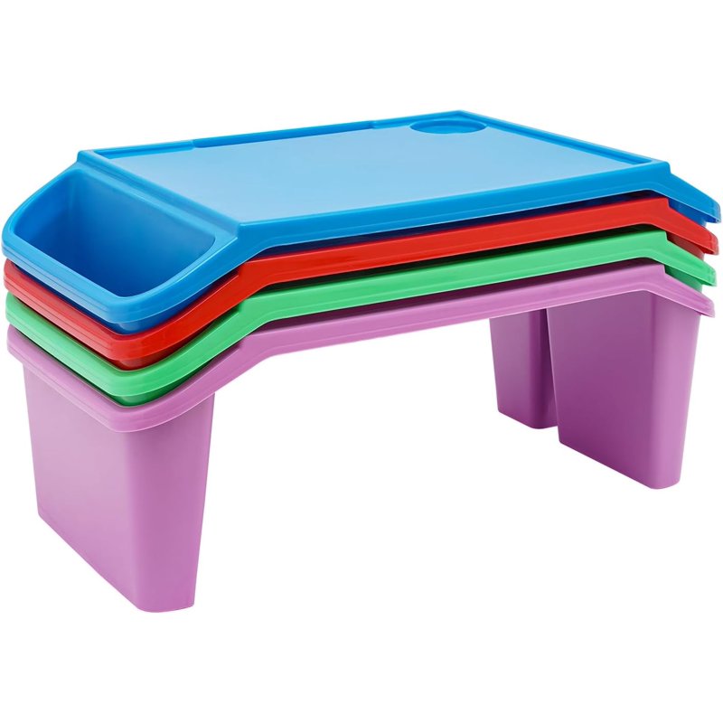 Kids Lap Desk Tray Set with Storage, Portable Activity Table for Writing Eating and Playing