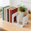 Desktop Book Organizer Shelf with Dividers - Plastic File Sorter for Office & Study