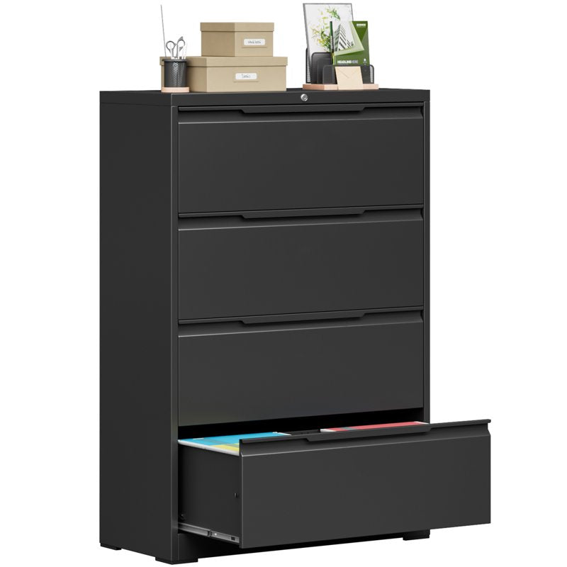 Metal Lateral File Cabinet with Lock - Office Storage for Hanging Files