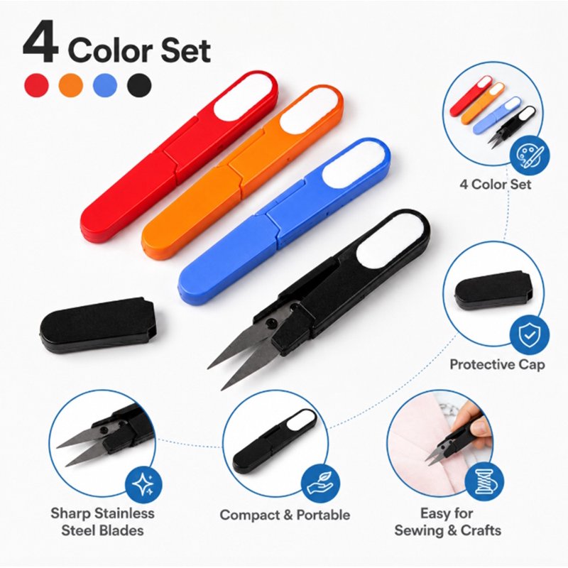 Small Craft Scissors Set with Safety Covers - Yarn, Sewing & Cross Stitch