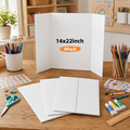 4 Pack Trifold Poster Boards 14x22 Inches White Presentation Display Boards