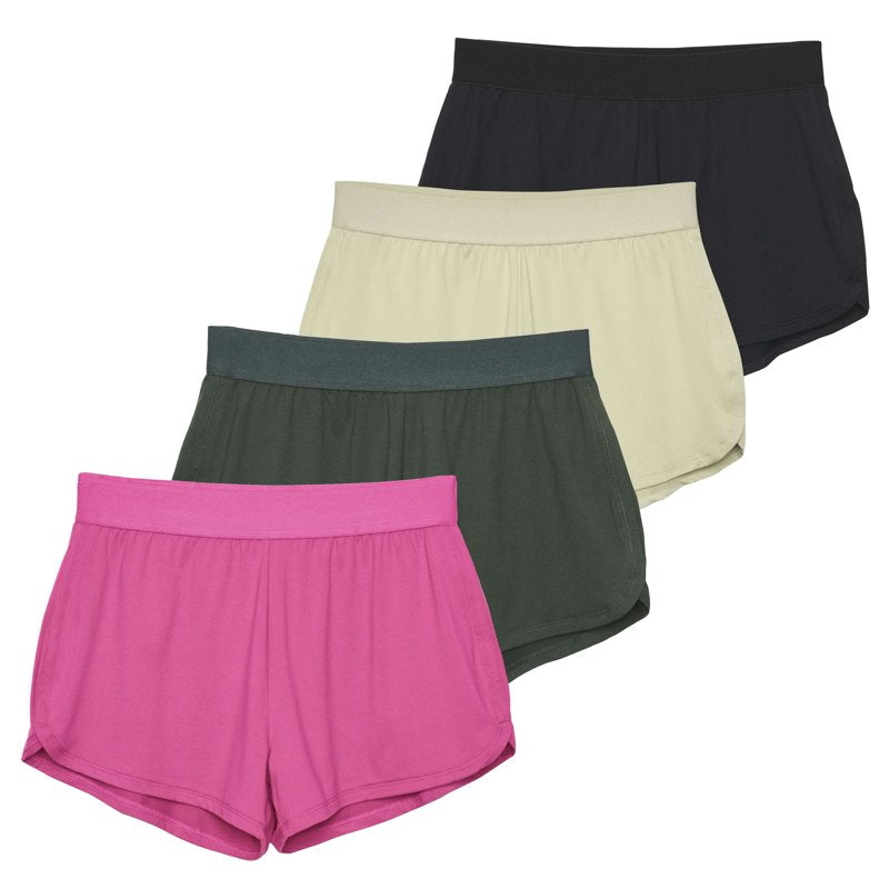 Women's 3-Inch Dry-Fit Running Shorts with Pockets - Athletic Gym Workout and Sports Shorts