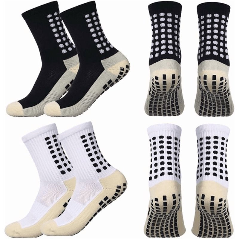 Kids Youth Grip Soccer Socks - Non-Slip Athletic Socks for Boys Girls