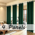 Blackout Thermal Insulated Curtain Set 4 Panels Grommet Top for Bedroom & Living Room