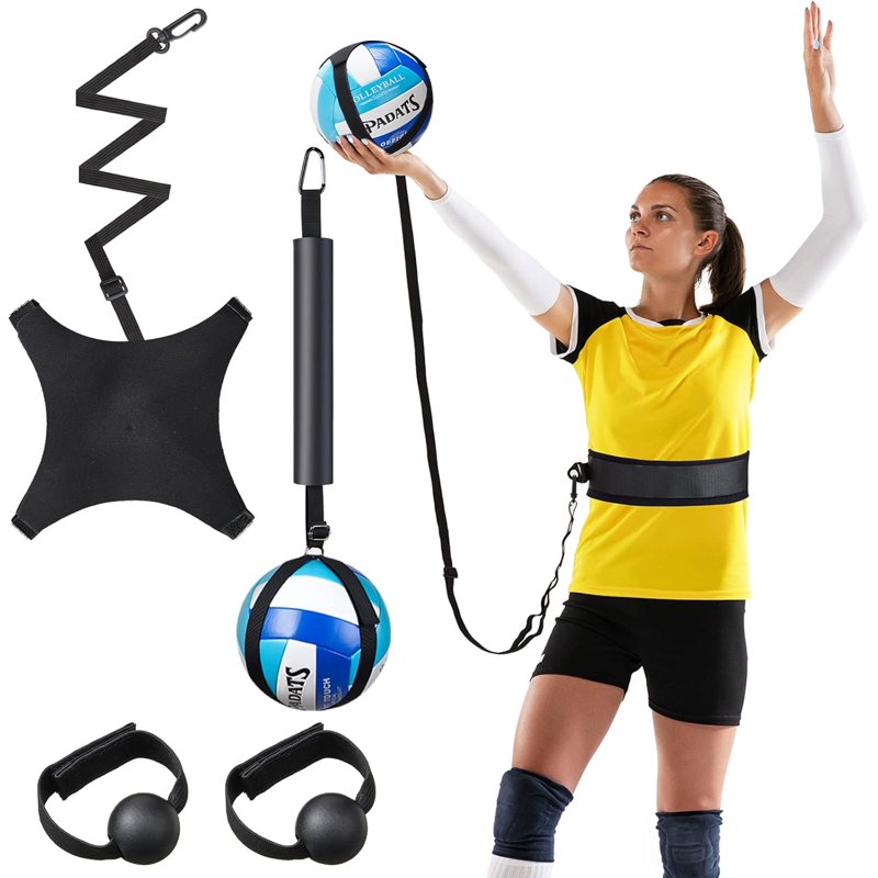 Volleyball Spike Trainer with Return Belt - Solo Practice Equipment for Beginners