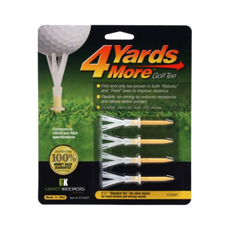 4 Yards More Yellow Plastic Golf Tees 2-3/4 Inches Durable & Reusable