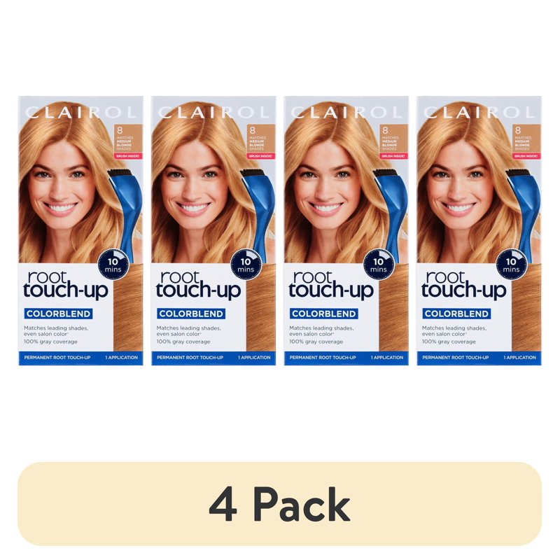 (4 Pack) Permanent Hair Dye Root Touch-Up Kit - Long-Lasting Gray Coverage