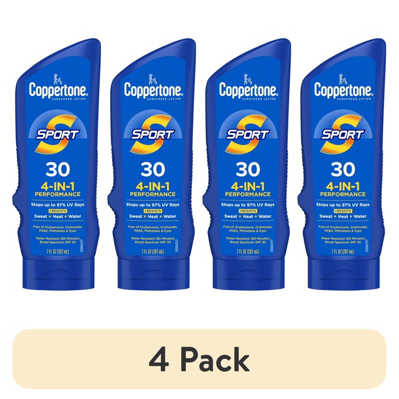 Water Resistant Sunscreen Lotion SPF 30 Broad Spectrum 4 Pack