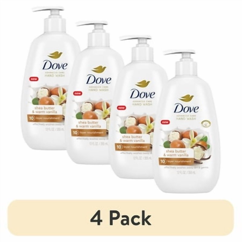 Dove Hand Wash Shea Butter & Warm Vanilla 4 Pack - Moisturizing Liquid Soap