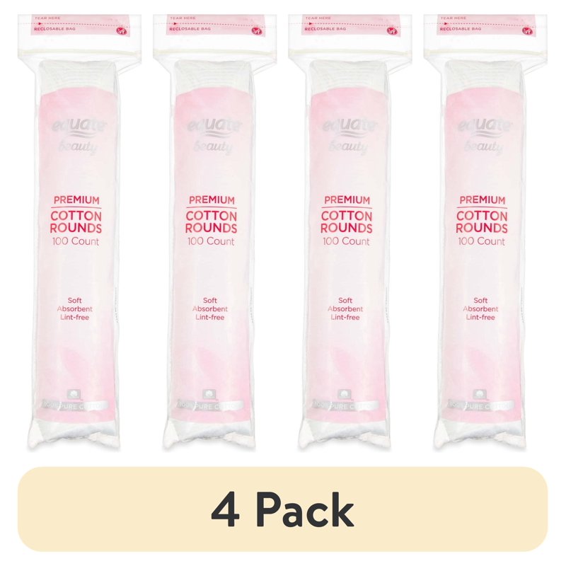 Cotton Rounds Pack - Premium 100% Pure Lint-Free Cotton for Makeup, Skincare & First Aid