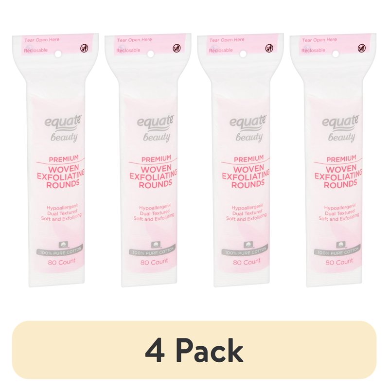 Pack of Exfoliating Cotton Rounds for Makeup Removal & Skincare