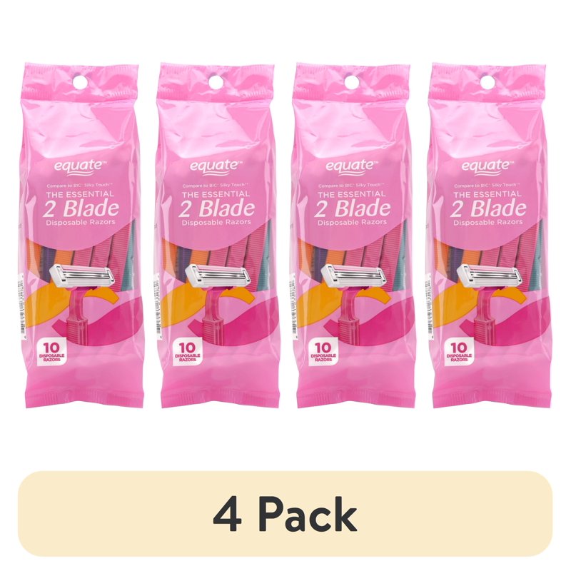 Disposable Women's Razors Pack - 2 Blade, Lubricating Strip, Easy Grip Handle